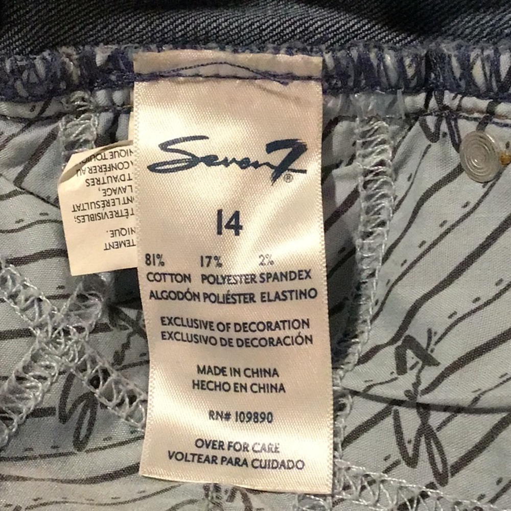 S1159 High Rise Skinny w/29.5" Inseam👖Seven7 Tummy Less Women's Size 14 Jeans - Picture 4 of 8